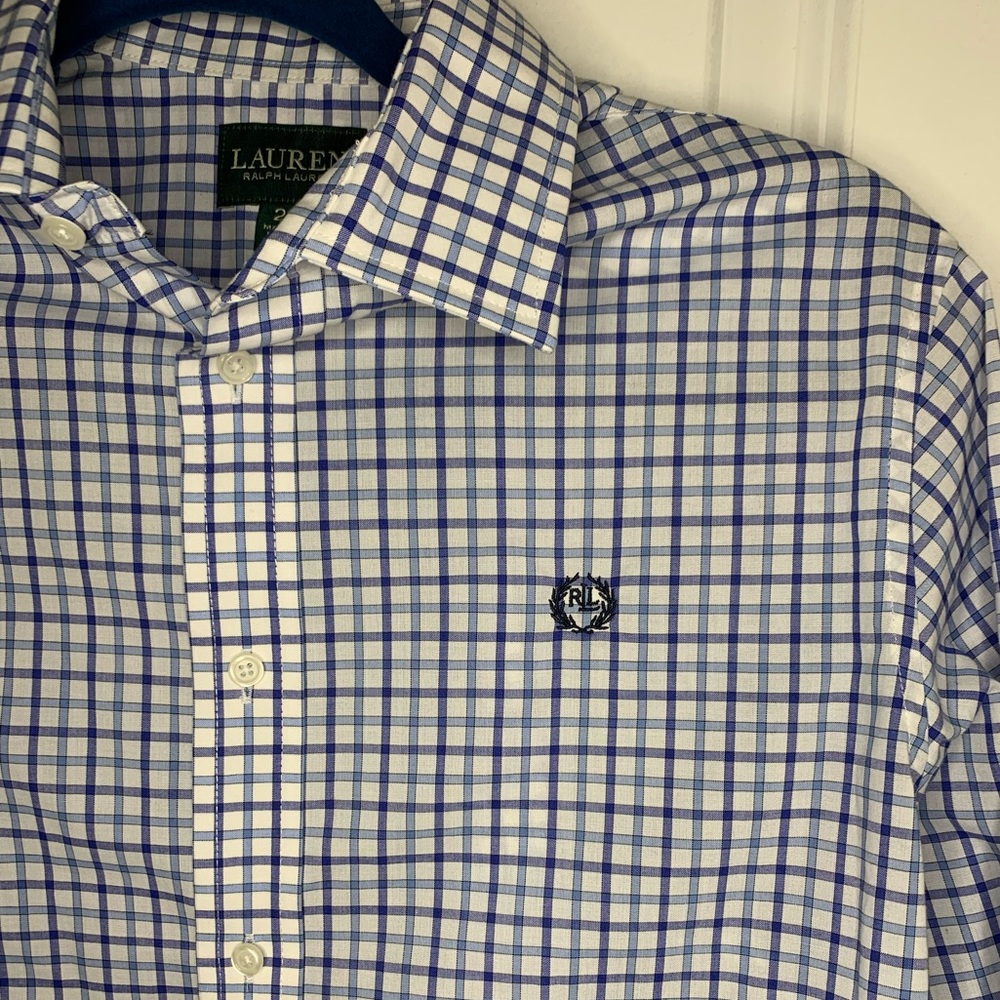Ralph Lauren White and Blue Plaid Shirt